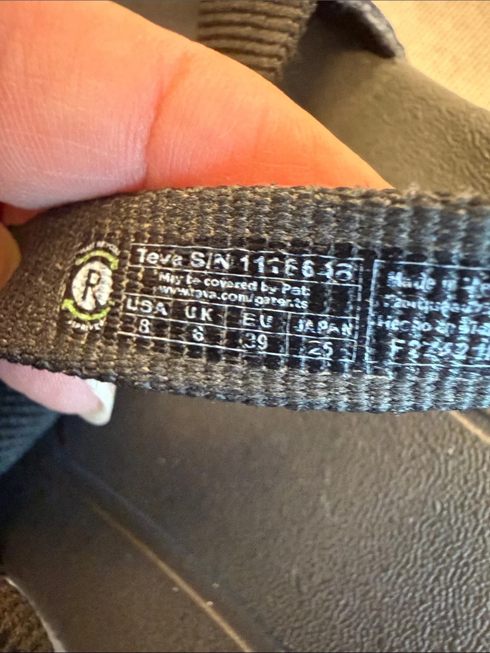 Teva Women's Black Cross-Strap Slide Sandals size 8